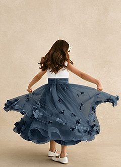 Azazie Vi Flower Girl Dresses Neptune A-Line Sleeveless Tulle Dress image3