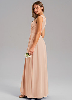 Azazie Phaedra Bridesmaid Dresses English Rose A-Line One Shoulder Chiffon Dress image6