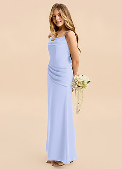 Azazie Nettie Junior Lavender A-Line Pleated Chiffon Dress image4