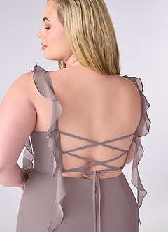 Barbie ♥ Azazie Jurken voor bruidsmeisjes Jurk van Chiffon met Zeemeermin Korset Schemering image10