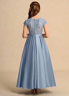 Azazie Bunny Girl vestidos de niña de las flores Vestido de Azul Polvoriento de Encaje de Princesa image2