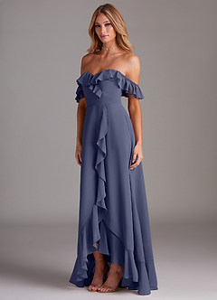 Azazie Lyra Bridesmaid Dresses Stormy A-Line Chiffon Convertible Dress image5