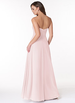 Azazie Arabella Allure Robes de demoiselle d'honneur Robe Trapèze Convertible en Mousseline de soie Encolure en Forme de Cœur Rose Pâle image2