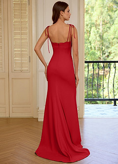 Thalassa Wiśniowo Czerwony Suknia balowa z dekoltem oceanicznym i sznurowaniem image2