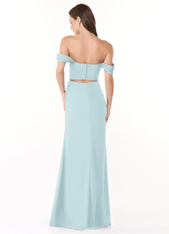 Azazie Lynnie Bridesmaid Dresses Mist Mermaid Off the Shoulder Chiffon Convertible Dress image3