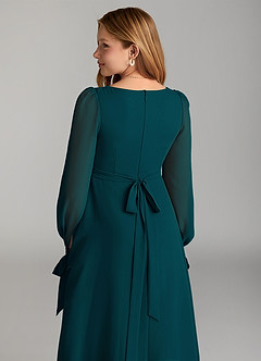 Azazie Leonia Junior Pine A-Line with Pockets Chiffon Dress image6