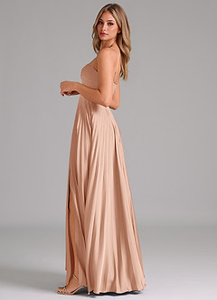 Azazie Akiko Bridesmaid Dresses Rose Gold A-Line Sweetheart Neckline Stretch Satin Dress image7