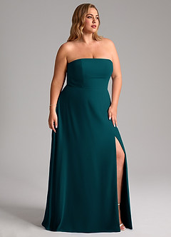 Azazie Wren Abiti da Damigella Abito Convertibile A-Line in Chiffon Spacco Laterale Pino image12