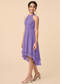 Azazie Linna Junior Tahiti A-Line Pleated Chiffon Dress image3