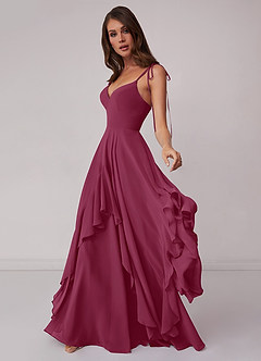 Barbie ♥ Azazie Bridesmaid Dresses Mulberry A-Line Bow Chiffon Dress image3