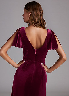 Azazie Soren Bridesmaid Dresses Cabernet A-Line Velvet Dress image2