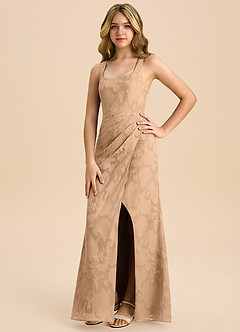 Azazie Mero Junior Klä av Tubklänning i Blommig Utbrändhet Plisserad image5