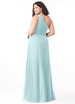 Azazie Dallas Bridesmaid Dresses Sea Glass A-Line One Shoulder Chiffon Dress image7