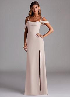 Azazie Callan Bridesmaid Dresses Rose Petal Mermaid Pleated Chiffon Convertible Dress image1