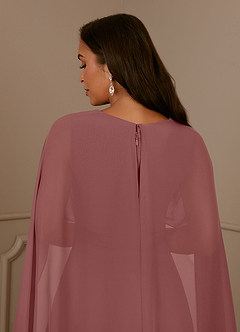 Azazie Isa Mother of the Bride Dresses Desert Rose A-Line V-Neck Pleated Chiffon Dress image6