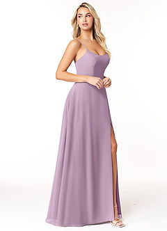 Azazie Moira Bridesmaid Dresses Wisteria A-Line Scoop Chiffon Dress image4
