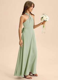 Azazie Beah Junior Klä av A-Line i Stretch Satin Plisserad image6