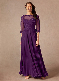 Azazie Corinne Mother of the Bride Dresses Grape A-Line Sequins Chiffon Dress image1
