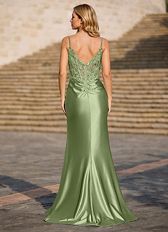 Radiance Oliva Vestido de fiesta de jersey con cuentas image7