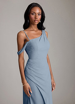 Azazie Madelyn Bridesmaid Dresses Twilight Mermaid One Shoulder Chiffon Convertible Dress image3