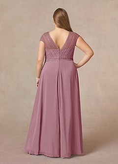 Azazie Star Mother of the Bride Dresses Vintage Mauve A-Line V-Neck sequins Chiffon Dress image7