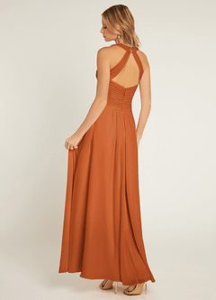 Azazie Claudia Bridesmaid Dresses Cinnamon A-Line Sweetheart Neckline Chiffon Dress image4