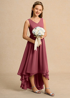 Azazie Kitten Girls Formal Flower Girl Klänningar Klä A-Line i Chiffong image3