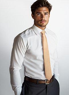 front Metallic Satin Wide Tie