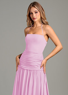 Azazie Vashti Bridesmaid Dresses Candy Pink A-Line Chiffon Dress image6