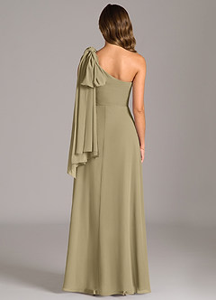 Azazie Tella Bridesmaid Dresses Moss Green A-Line One Shoulder Chiffon Dress image7