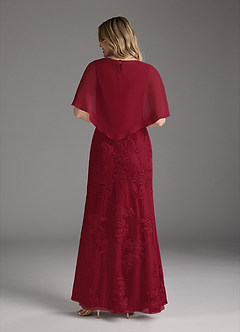 Azazie Whilhelmina Mother of the Bride Dresses Burgundy Mermaid Lace Chiffon Dress image6