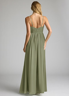 Azazie Alia Bridesmaid Dresses Pistachio A-Line Pleated Chiffon Dress image5