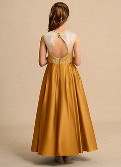 Azazie Candy Girl Flower Girl Klänningar Klä Balklänning i Matt satäng Rosett image3