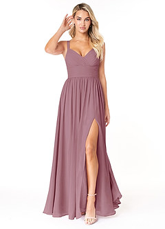 Azazie Chanel Bridesmaid Dresses Vintage Mauve A-Line Pleated Chiffon Dress image1