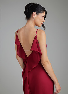 Azazie Veronica Bridesmaid Dresses Burgundy Sheath Chiffon Dress image6