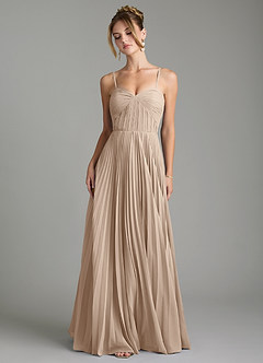 Azazie Teagan Bridesmaid Dresses Taupe A-Line Sweetheart Neckline Chiffon Dress image4