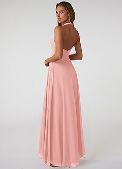 Azazie Tessie Bridesmaid Dresses Rosette A-Line V-Neck Pleated Chiffon Dress image2