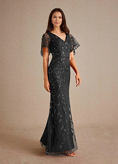 Azazie Milan Mère de la mariée Robes Robe Fourreau en Paillettes Noir image4