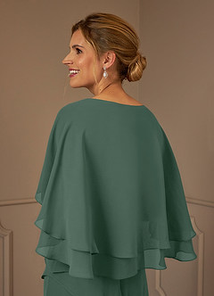 Azazie OHara Mother of the Bride Dresses Sea Moss A-Line V-Neck Chiffon Dress image7