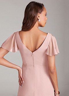 Azazie Soren Bridesmaid Dresses Powder Pink A-Line Ruched Chiffon Dress image14
