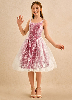 Azazie Cubbie Girls Formal Flower Girl Dresses Scarlet A-Line Lace Dress image5