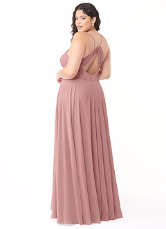 Azazie Avelina Bridesmaid Dresses Dusty Rose A-Line V-Neck Pleated Chiffon Dress image9