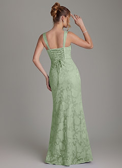 Azazie Agustina Bridesmaid Dresses Dusty Sage Mermaid Corset Floral Burnout Dress image4