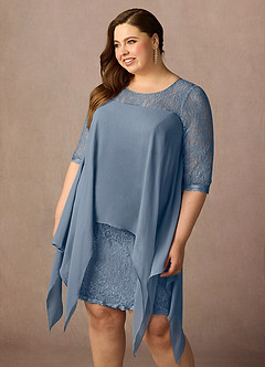 Azazie Flo Mother of the Bride Dresses Twilight A-Line Lace Chiffon Dress image11