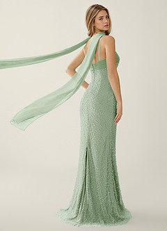 Jasminiah Dusty Sage Pearl-Embellished Lace/Chiffon Prom Dress image2