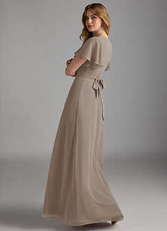 Azazie Zaniah Abiti da Damigella Abito A-Line in Chiffon Taupe image7