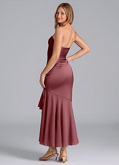 Azazie Danie Brautjungfernkleider Etui Schulterfrei Chiffon Kleid Wüstenrose image2