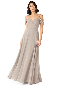 Azazie Tancie Bridesmaid Dresses Frost A-Line Off the Shoulder Chiffon Convertible Dress image1