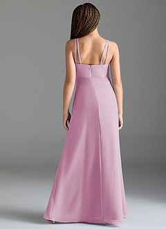 Azazie Leo Junior Candy Pink Mermaid Pleated Chiffon Dress image2