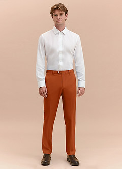 front James Burnt Orange Structured Stretch Dress Pants